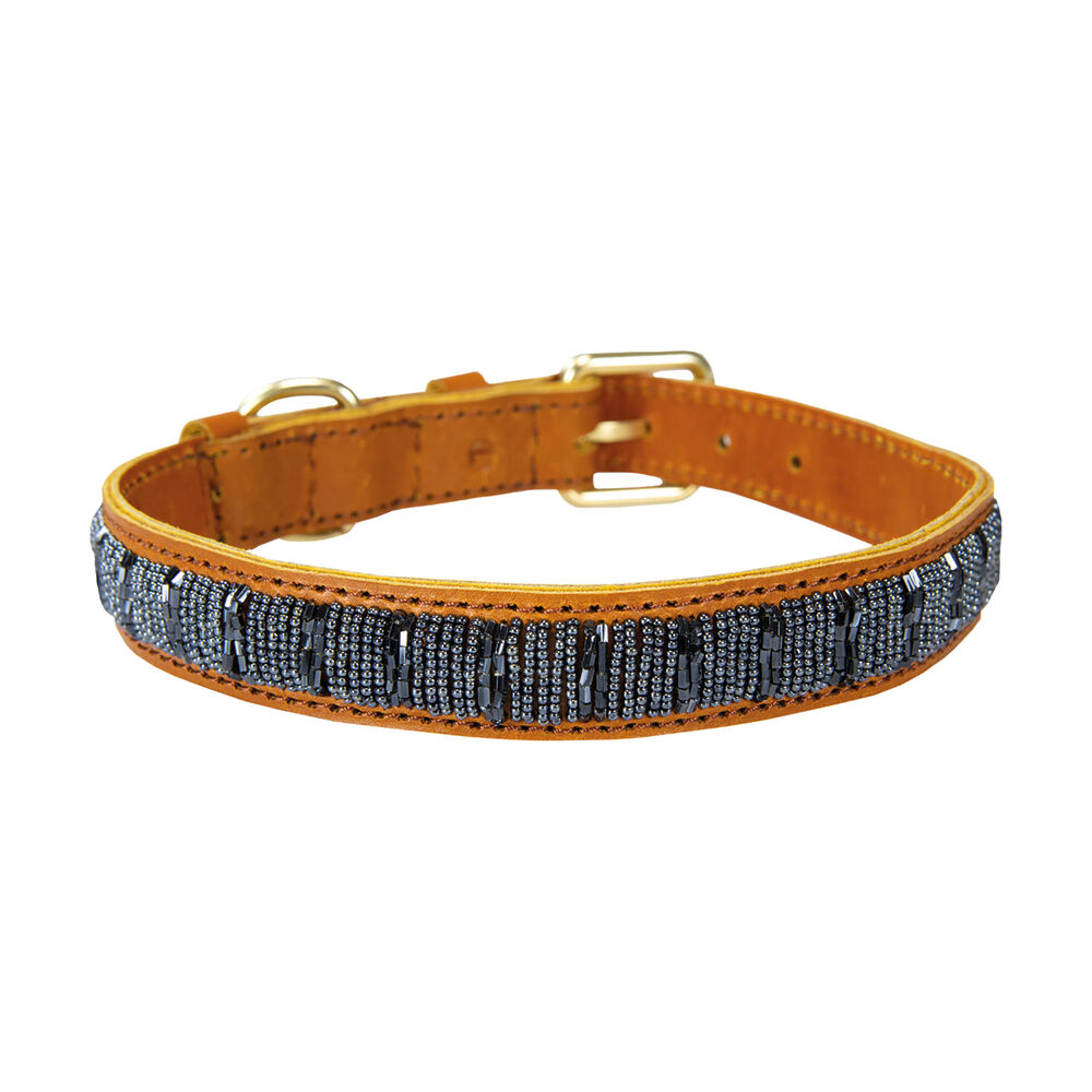 Plakkies Hunde-Lederhalsband [Starry Night - 35 - 43 cm]